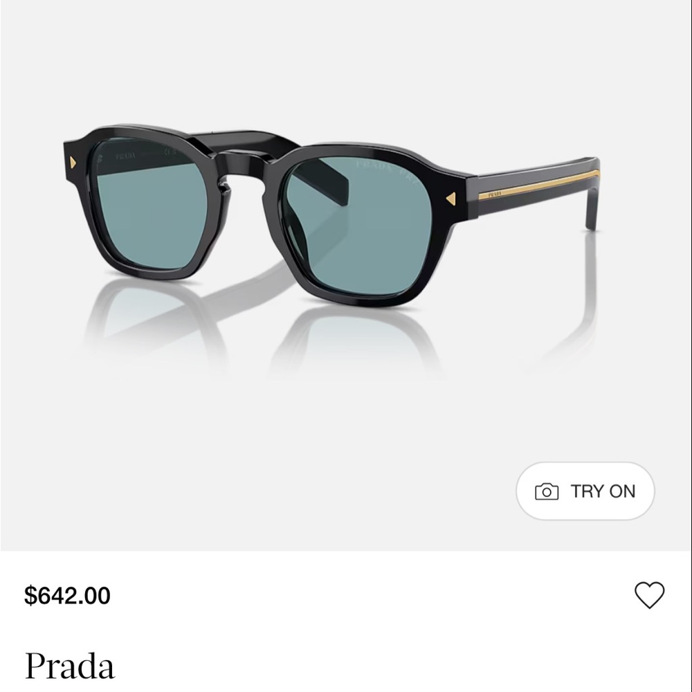 Prada Black Polarized Sunglasses with Keyhole Bridge and Slim Design